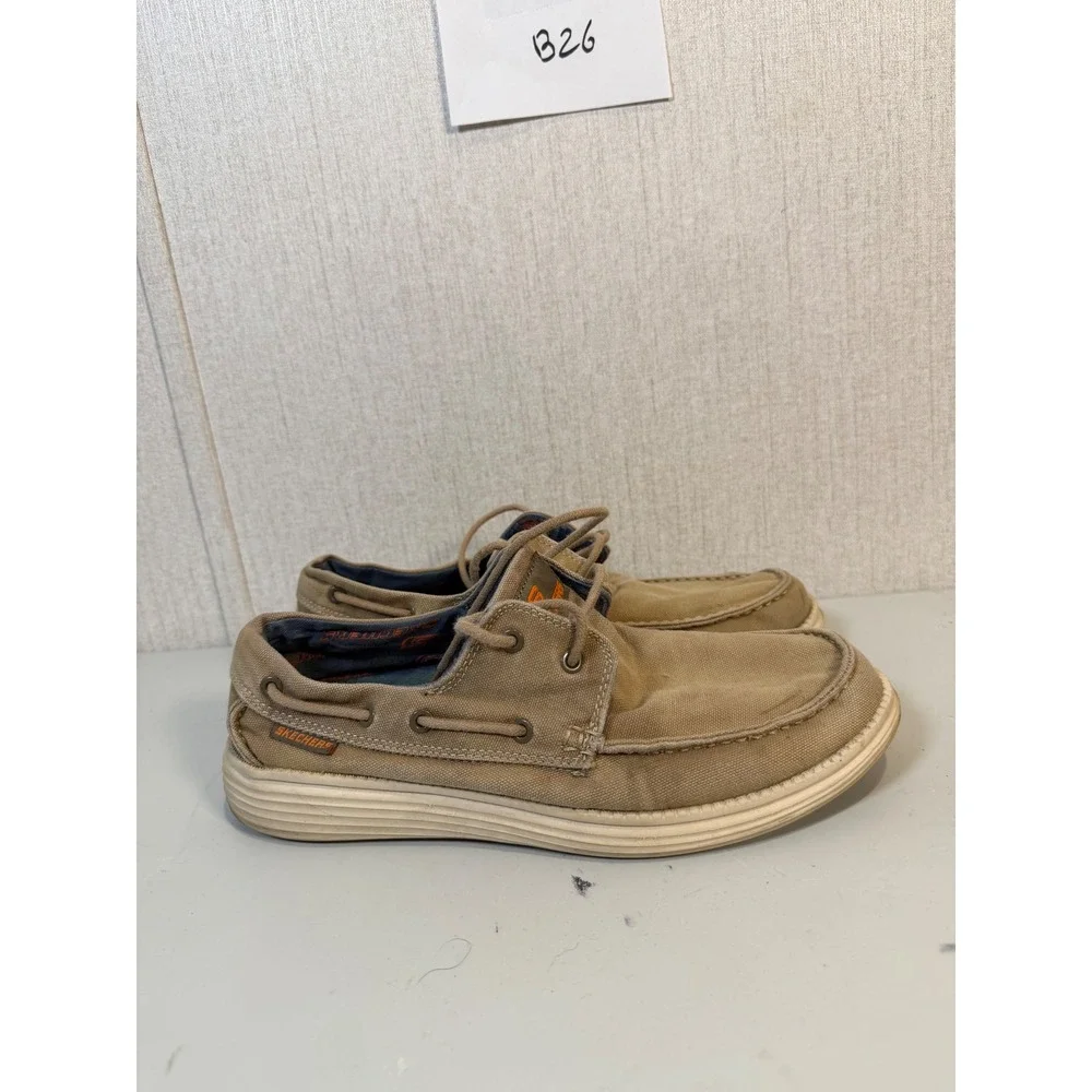 Skechers Boat Shoe Men 8.5 Melec Classic Fit Round‎ Toe 64644 Lace Up